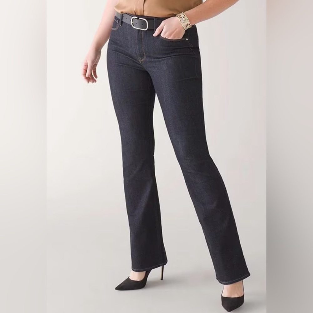 Slim bootcut curvy jeans-rhinestone detail on sides